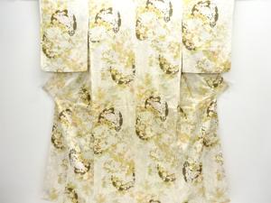 花模様小紋着物（重ね衿付き）